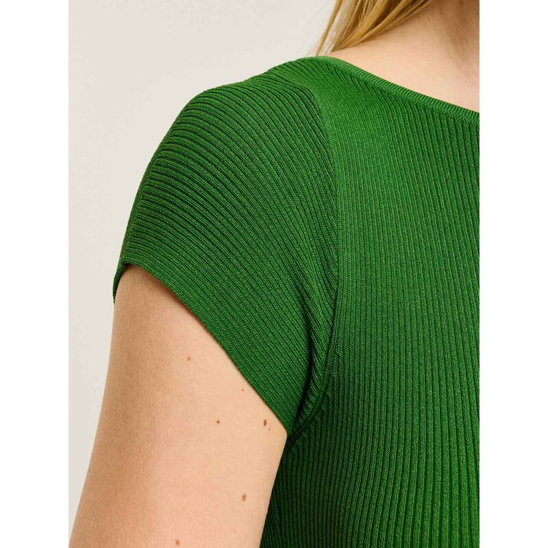 Veronika Maine Fern Ribbed Cap Sleeve Boat Neck Knit image number 2